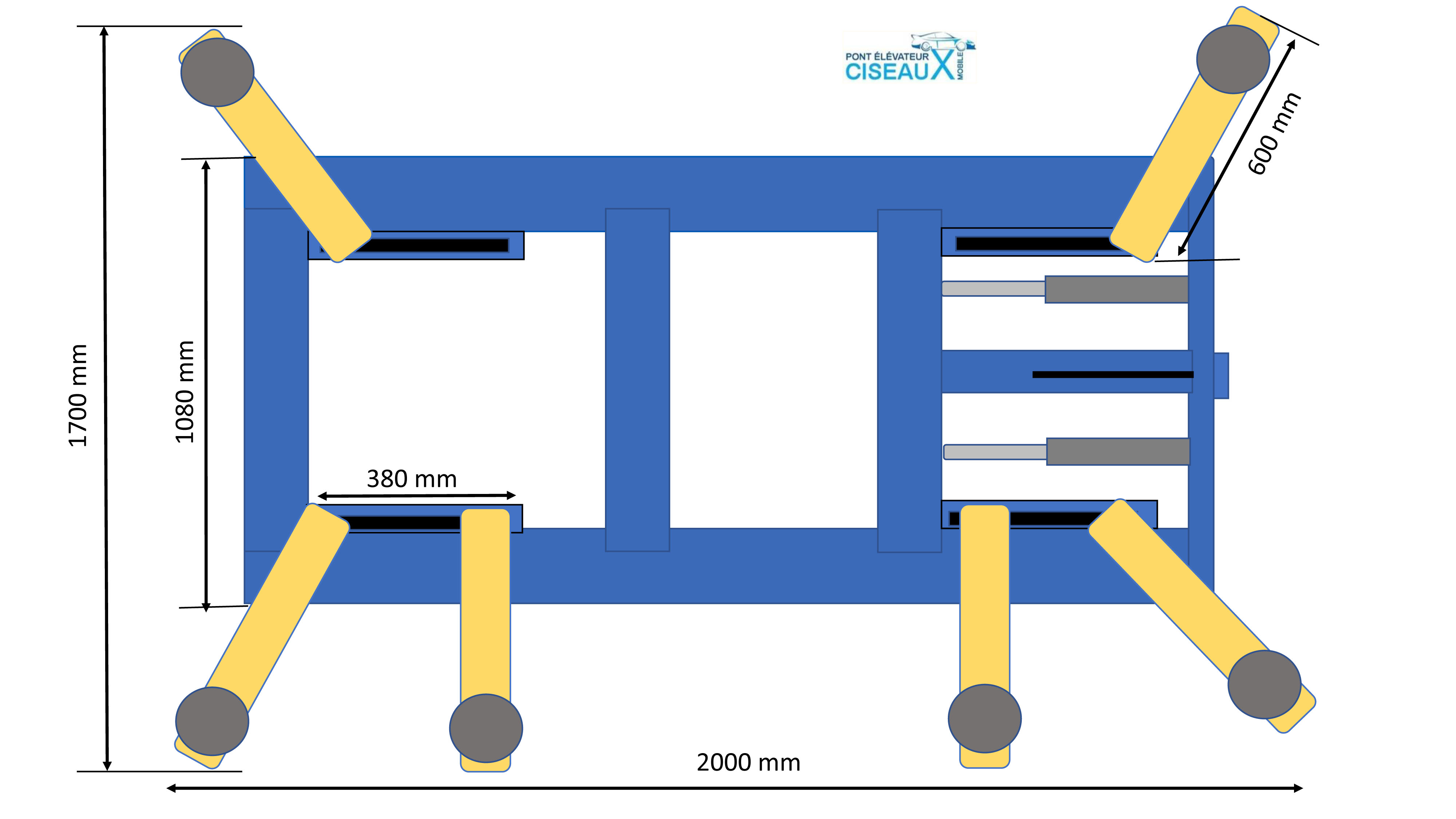 Pont elevateur ciseaux mobile prix TTC 1560 - Équipement auto